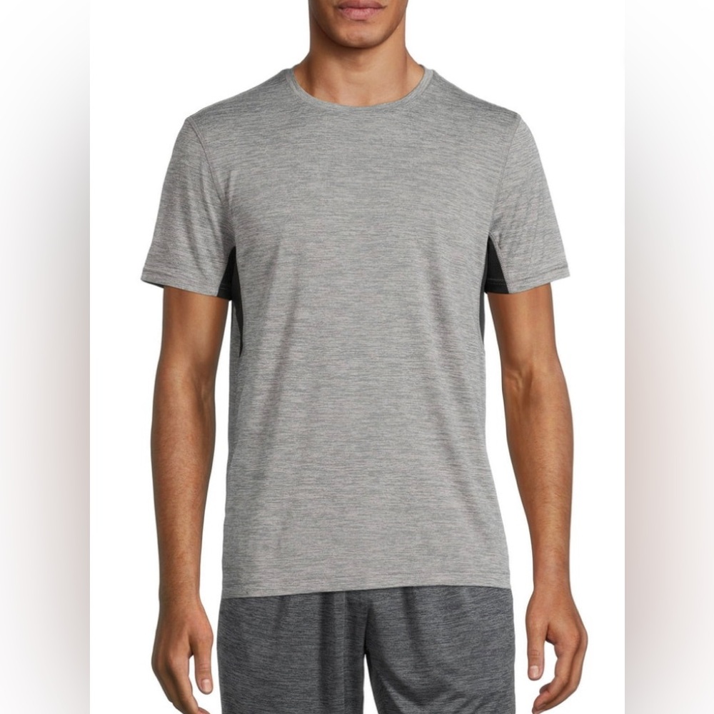 RUSSELL Mens Dri Power 360 T-Shirt Size Medium 38-40 Gray Black Underarm Insert
